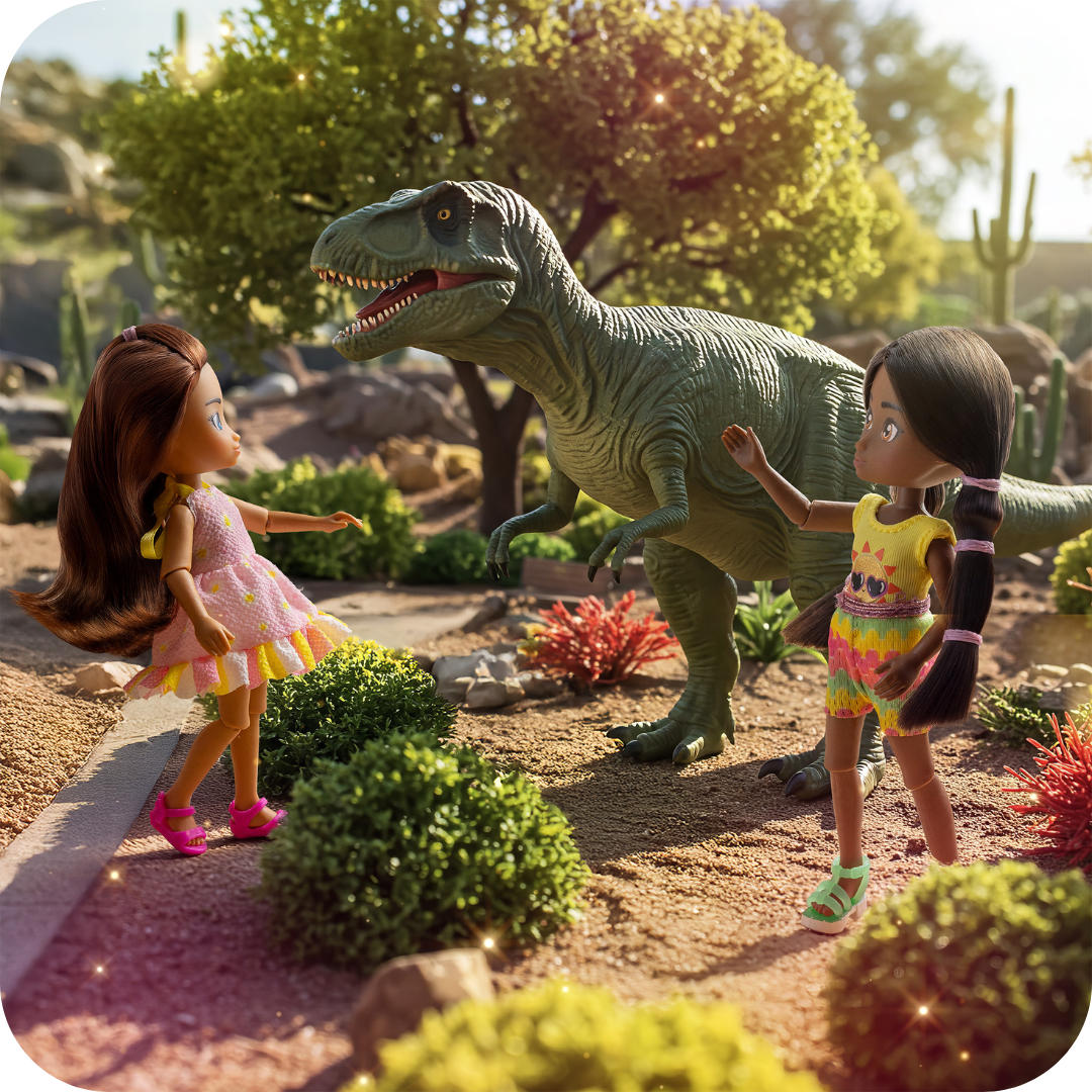 Hey Bestie Dolls Visit a Dinosaur Park