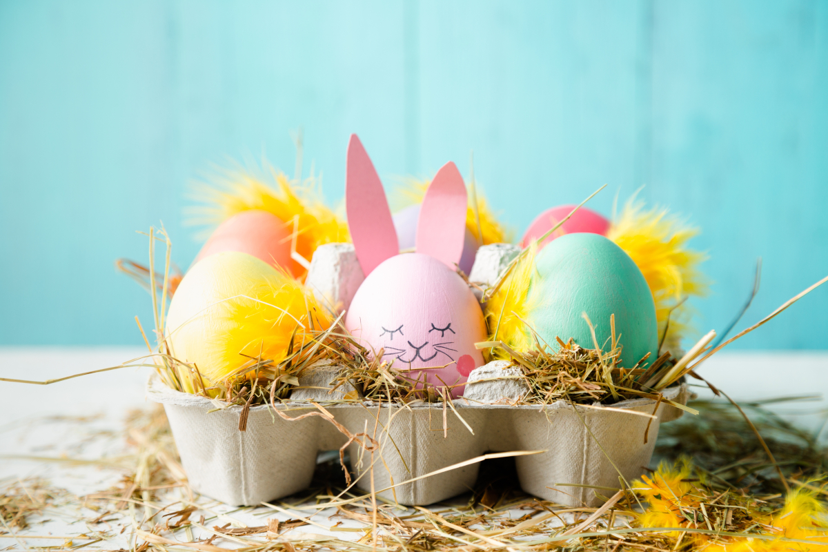 Cute and funny easter eggs in a egg box Hey Bestie Easter Egg Craft Ideas